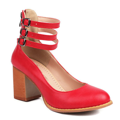 Caa  | Glatte Sandalen mit Knöchelriemen und Keilabsatz