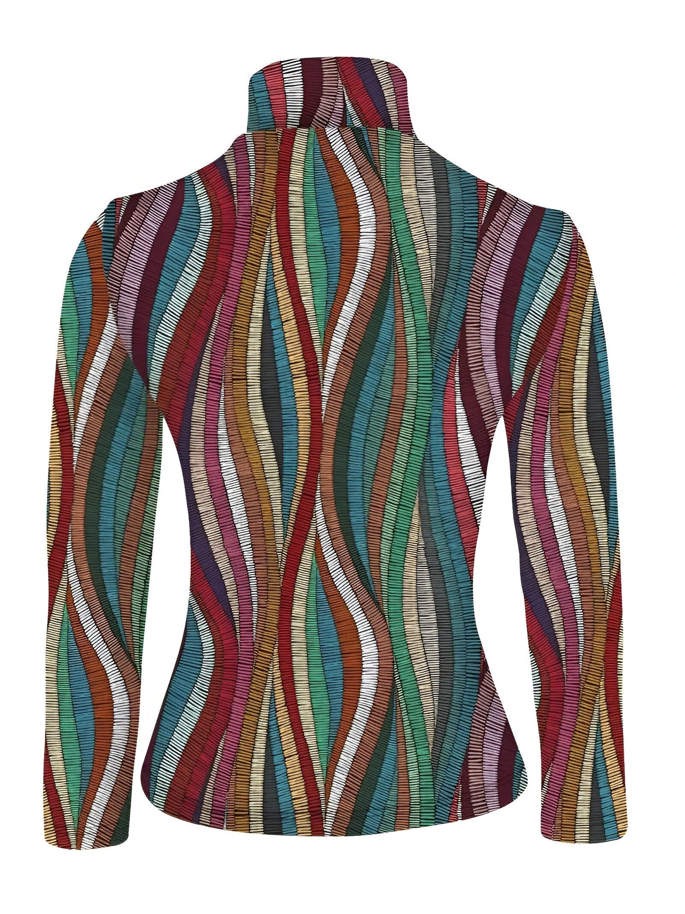 Bellis | Stylisches und bequemes, farbenfroh gestreiftes Langarm-Turtleneck