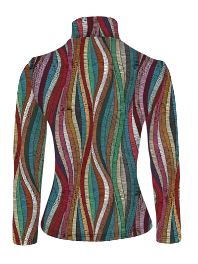 Bellis | Stylisches und bequemes, farbenfroh gestreiftes Langarm-Turtleneck