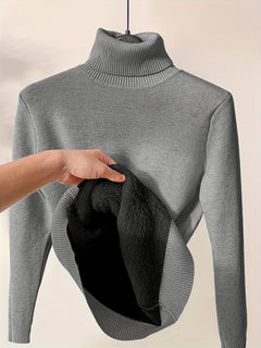 Stilvolle Damen Rollkragenpullover in Grau