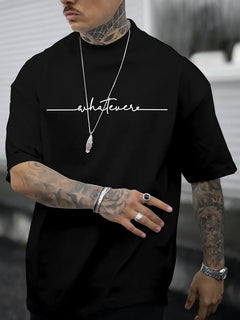 Caleb - Herren-T-Shirt mit Rundhalsausschnitt in Schwarz