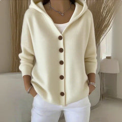 Felicia | Strickcardigan mit Kapuze in Beige