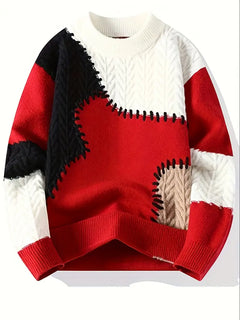 Wagner – Lässiger Strickpullover Mit Rundhalsausschnitt in Rot