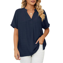 Raamah - klassische Bluse in Blau