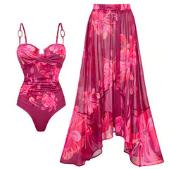 Carla | Zweiteiliger Badeanzug mit Blumendruck in Rosa