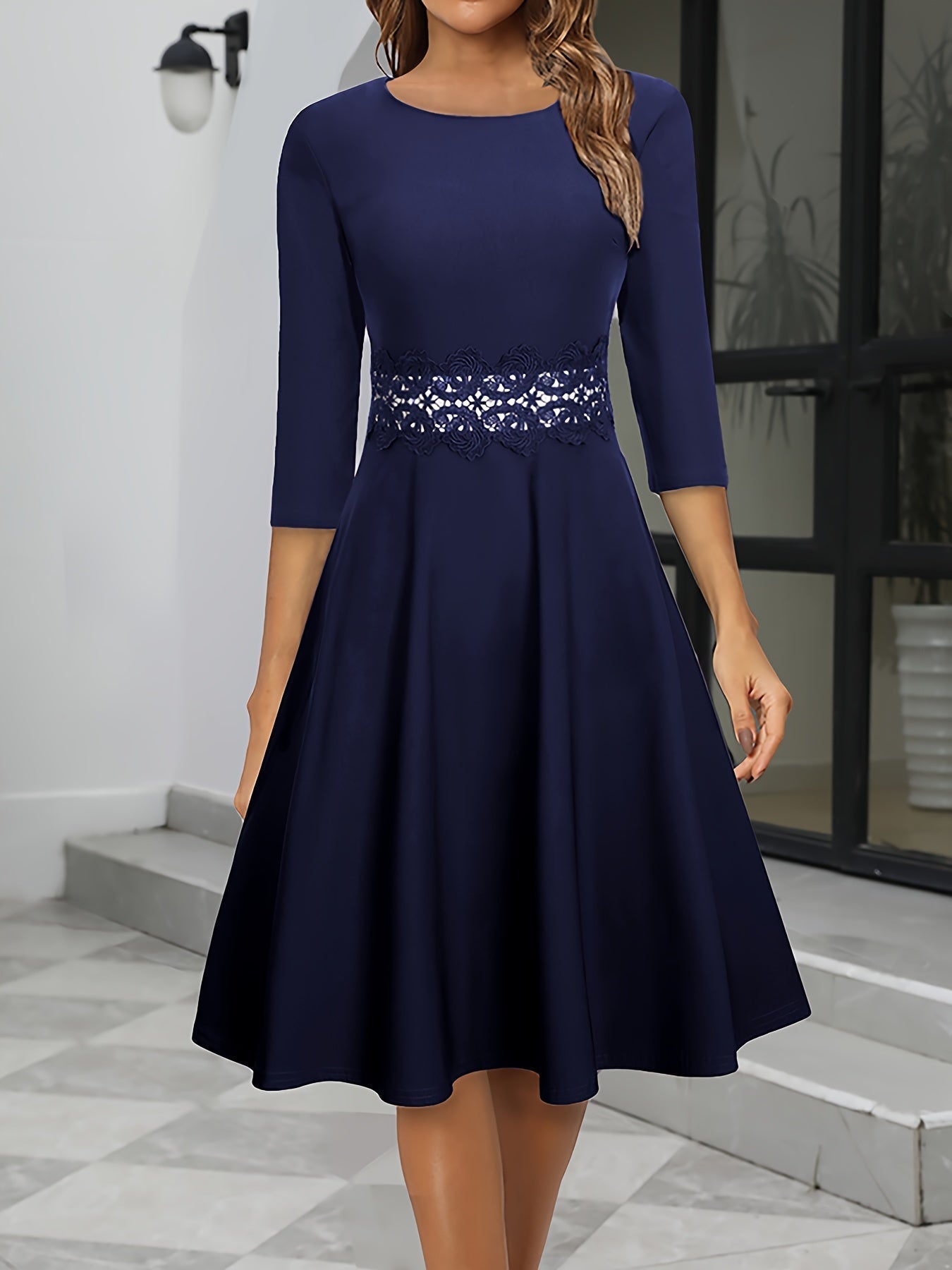 Damen Elegantes Abend Kleid | Midi