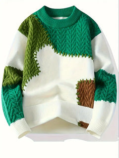Wagner – Lässiger Strickpullover Mit Rundhalsausschnitt in Grün