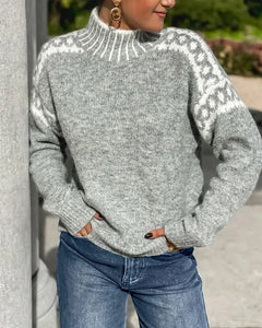 Tressia – Rollkragen Pullover Aus Strick in Grau