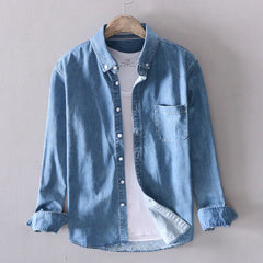 Nariko | Premium Denim Hemd in Tiefblau