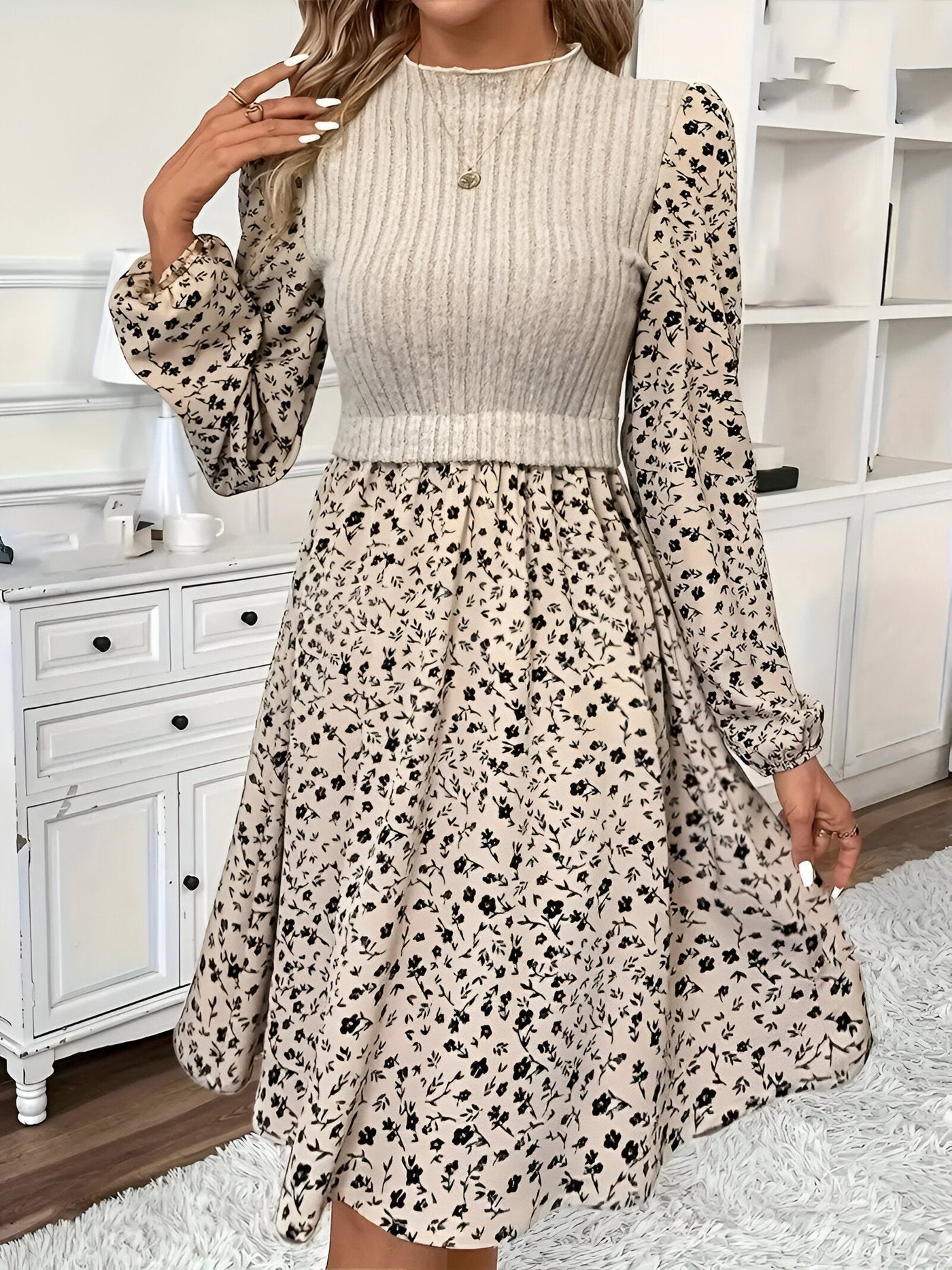 Aria | Elegantes Blumenmuster 2-in-1 Kleid