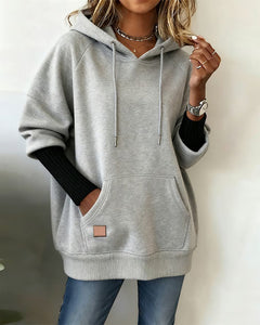 Mia | Damen Hoodie modern casual & stilvoll elegant in Grau