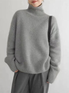 Nicole | Damen Eleganter Strick Rollkragenpullover in Grau