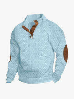 Moritz | Herren Casual Zopfmuster Regular Fit Pullover in Blau