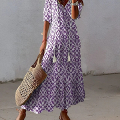 Dalia | Fließendes Boho Maxikleid in Lila