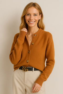 Damen anspruchsvoller gemütlicher Cardigan | Warmer in Orange