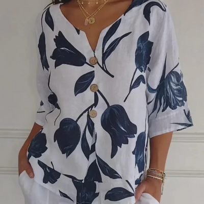 Damen atmungsaktive Sommerbluse | Kurzarm