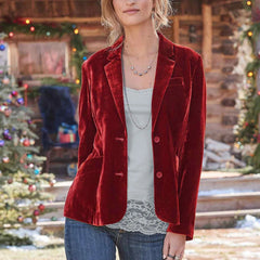 Damen Blazer Jacken aus Samt - Swayze in Rot