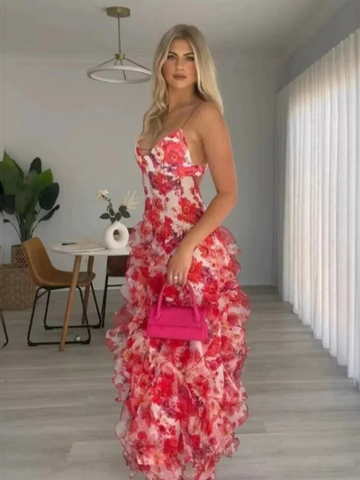Damen Blumen Urlaub Sommerkleid | Maxi