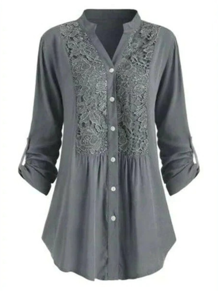 Damen elegante Sommerbluse | Langarm