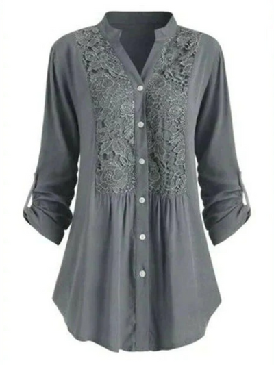 Damen elegante Sommerbluse | Langarm
