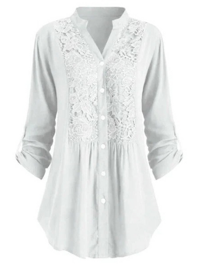 Damen elegante Sommerbluse | Langarm