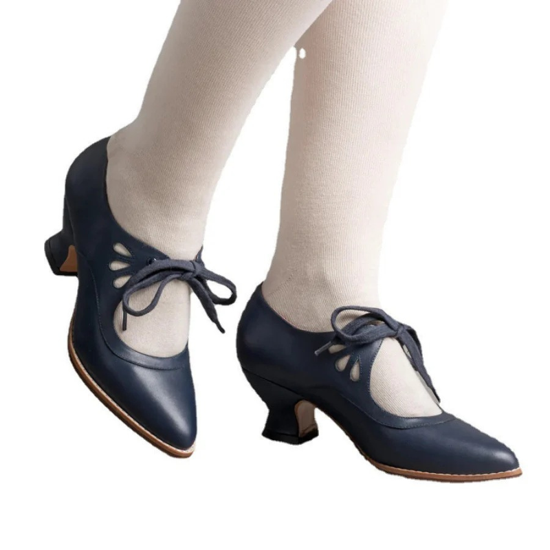 Damen elegante Vintage Schuhe mit Absätzen | Bequem