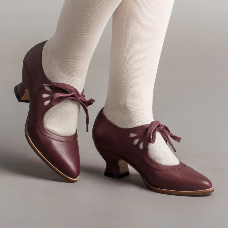 Damen elegante Vintage Schuhe mit Absätzen | Bequem