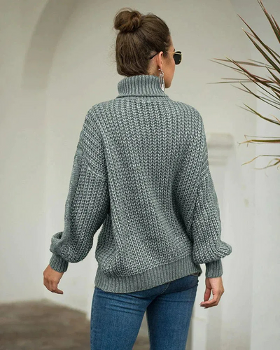 Damen eleganter grober Zopfstrickpullover | Warmer