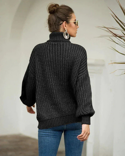 Damen eleganter grober Zopfstrickpullover | Warmer