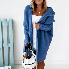 Damen eleganter langer Cardigan | Strick in Blau