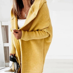Damen eleganter langer Cardigan | Strick in Gelb