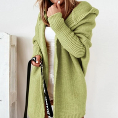 Damen eleganter langer Cardigan | Strick in Hellgrün