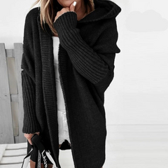 Damen eleganter langer Cardigan | Strick in Schwarz