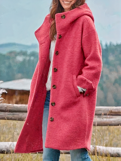 Damen eleganter Mantel mit Kapuze | Warme