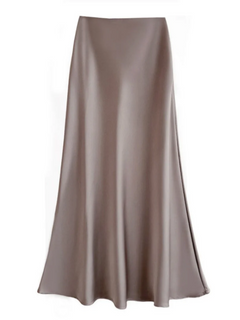 Damen eleganter Maxirock | Lang in Beige