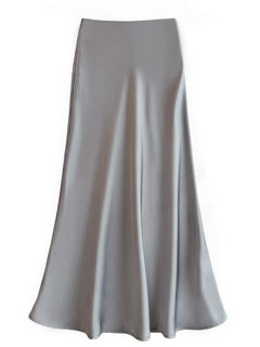Damen eleganter Maxirock | Lang in Grau