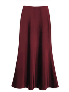 Damen eleganter Maxirock | Lang in Rot