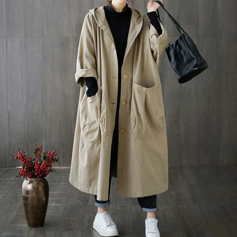 Damen eleganter weiter Trenchcoat | Wasserdichte