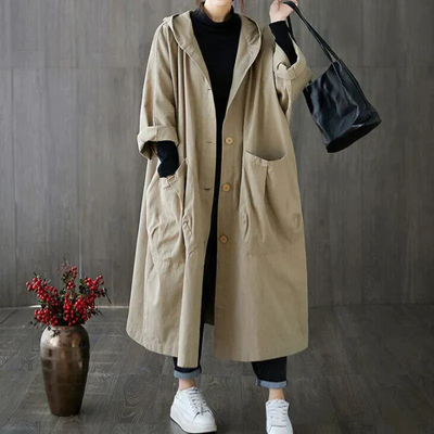 Damen eleganter weiter Trenchcoat | Wasserdichte