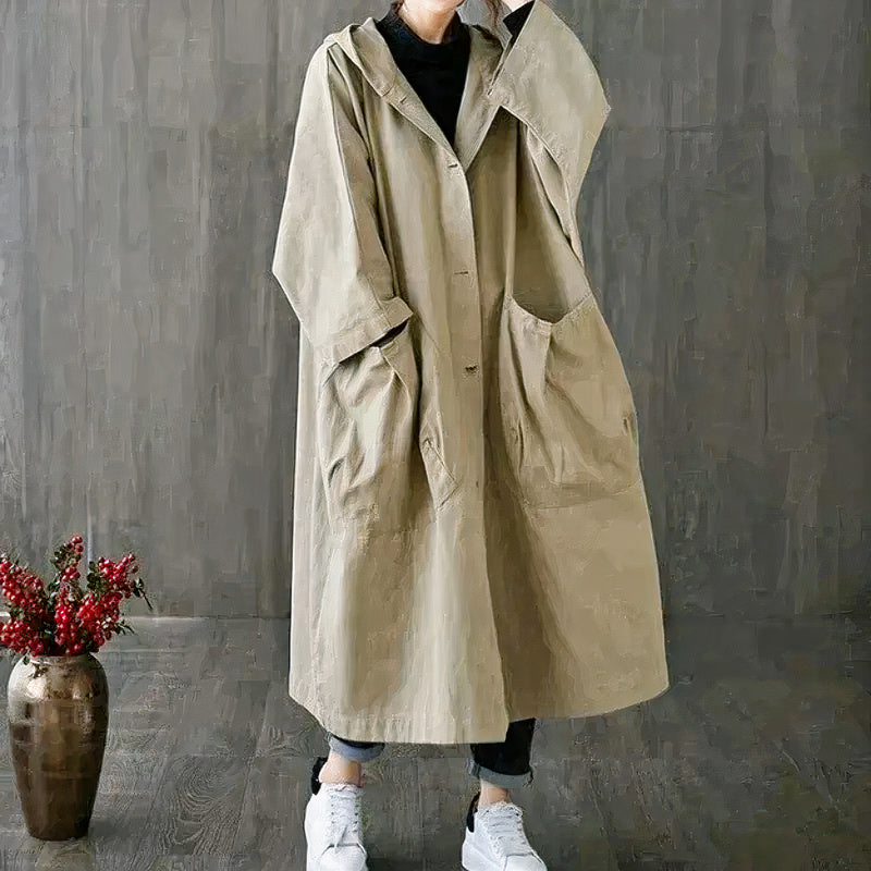 Damen eleganter weiter Trenchcoat | Wasserdichte