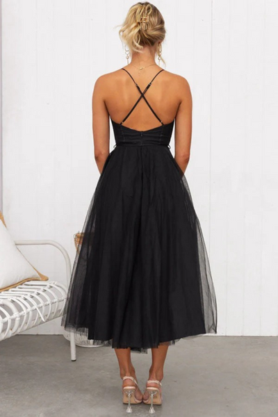 Damen elegantes fließendes Kleid für Hochzeitsgäste | Midi