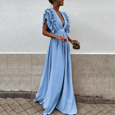 Damen elegantes Kleid für Hochzeitsgäste | Maxi
