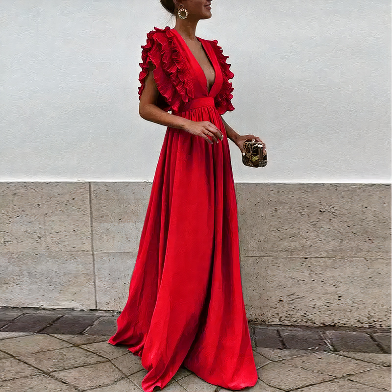 Damen elegantes Kleid für Hochzeitsgäste | Maxi