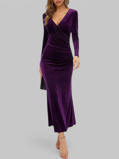 Damen elegantes langes Abendkleid | Maxi in Lila
