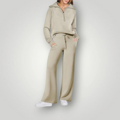 Damen elegantes Loungewear-Set | Zweiteiler in Hellgrün