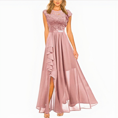 Damen elegantes Spitzen-Party-Kleid | Maxi