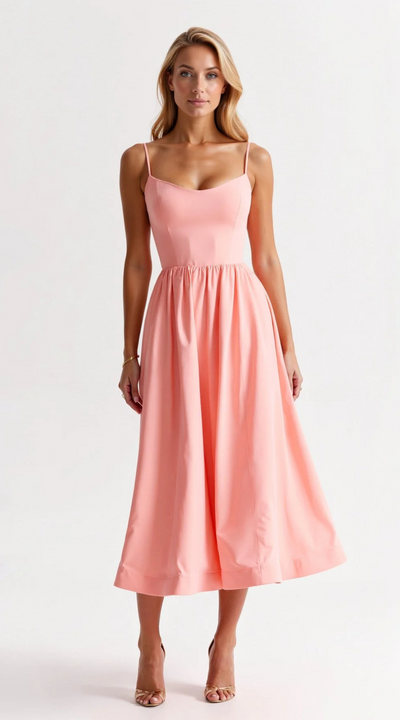 Damen elegantes Vintage-Sommerkleid | Midi
