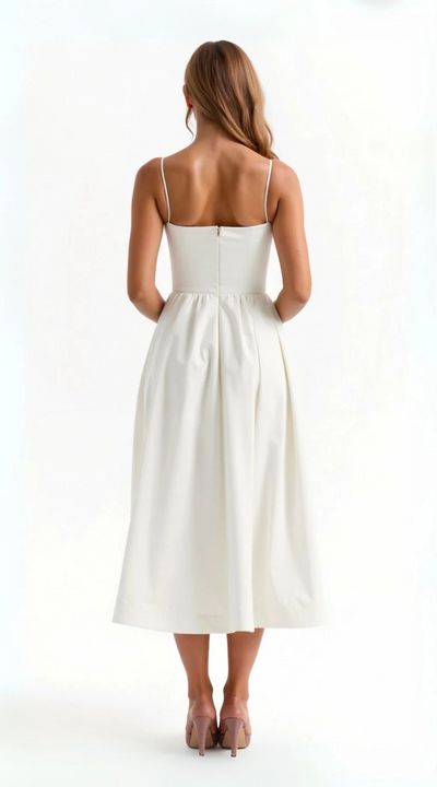 Damen elegantes Vintage-Sommerkleid | Midi