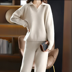 Damen elegantes warmes Loungewear-Set | Modern in Beige