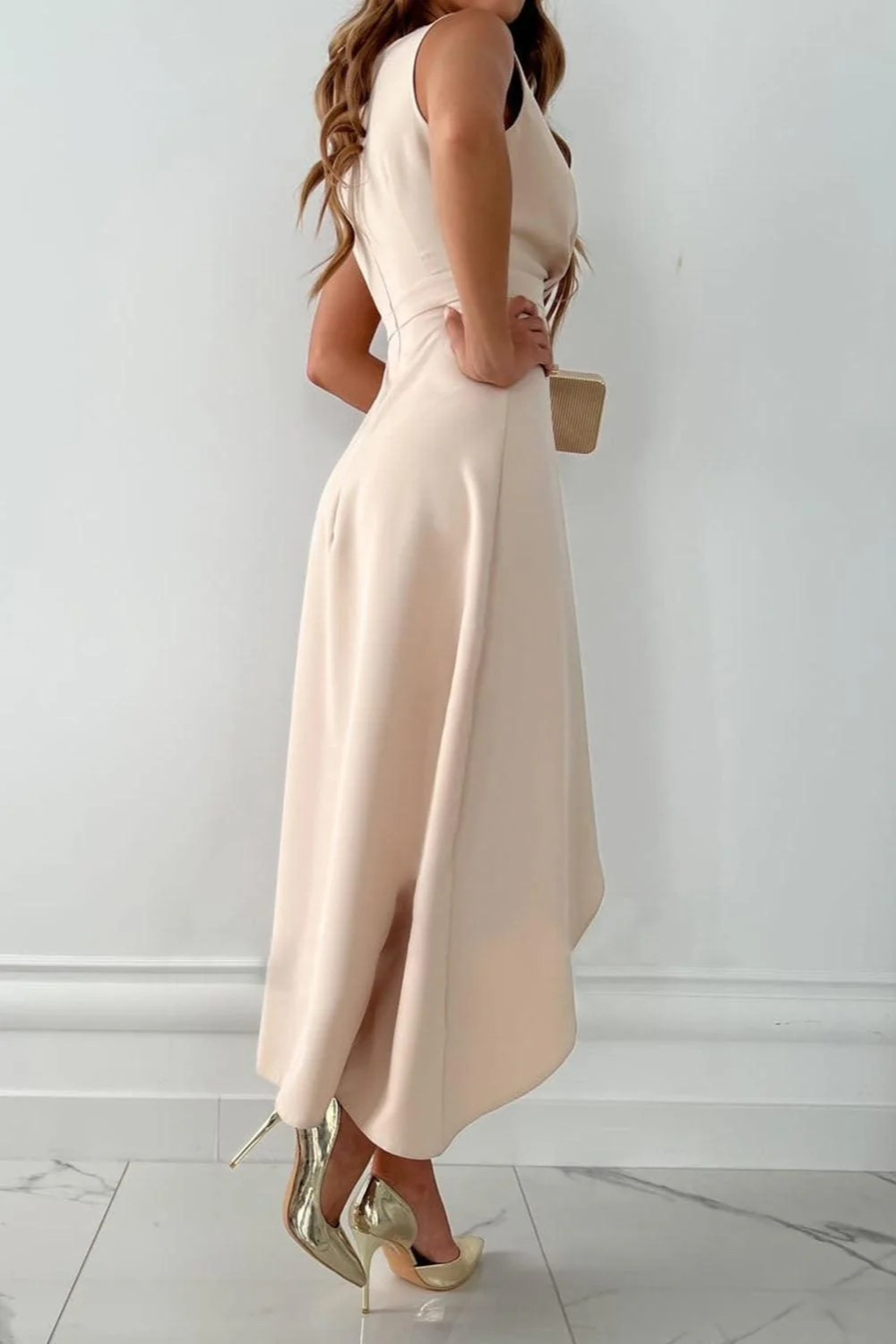 Damen elegantes Wickel-Partykleid | Midi